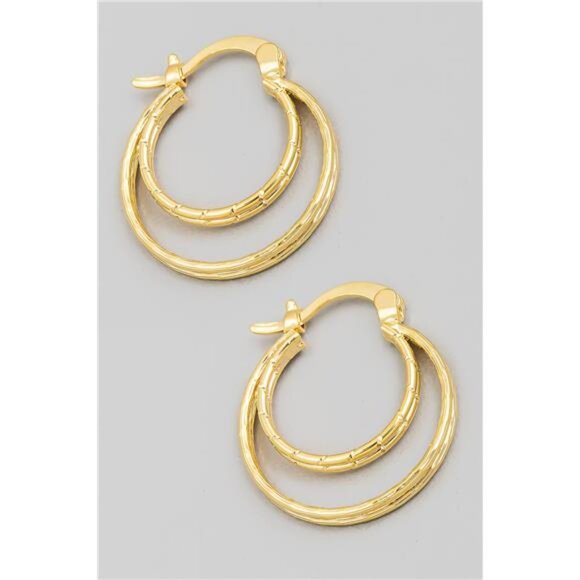Fame Pincatch Double Circle Hoop Earrings - Picture 1 of 3